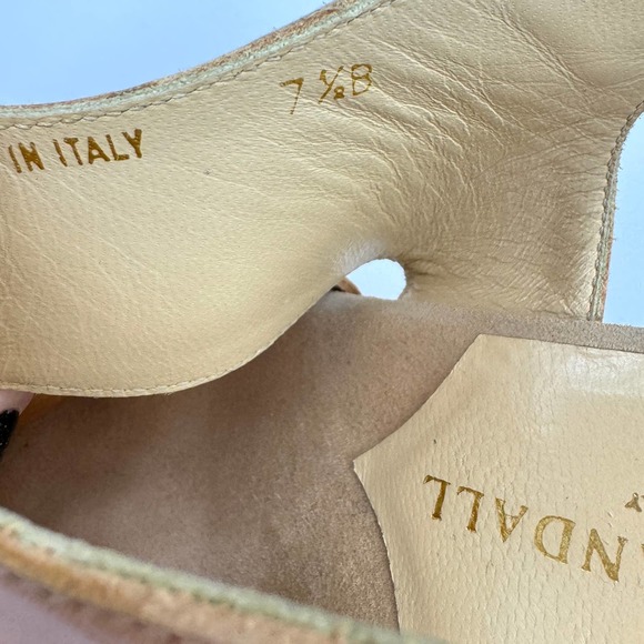 Loeffler Randall Women's Leather Platform Gla Sttappy Wood Sandals Nude Size 7.5 - Picture 10 of 11